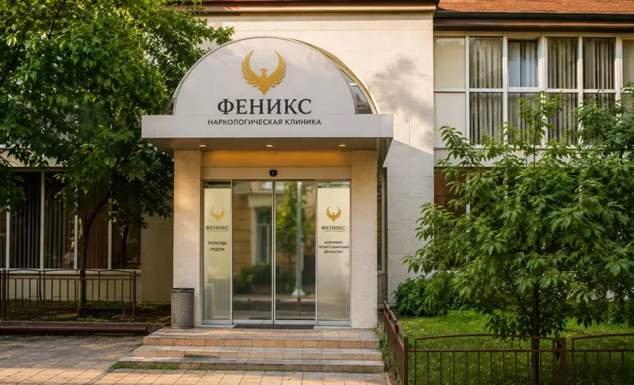 Вход в наркологическую клинику «Феникс» в Свободном